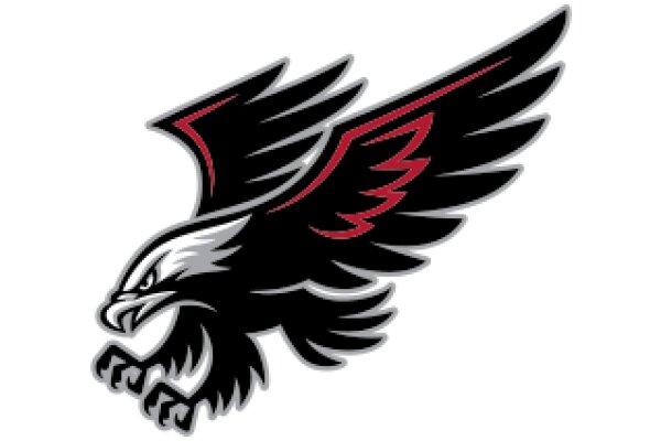 Stylized Eagle Logo with Red Accents