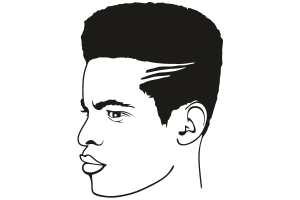 Stylized Portrait of a Man with a Distinctive Haircut