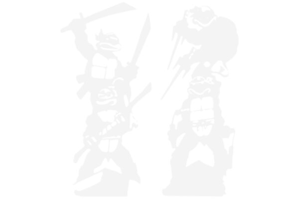 Silhouette of a Ninja and a Samurai