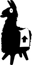 A Silhouette of a Llama with a Sign