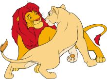 A Heartwarming Moment Between Two Cartoon Lions