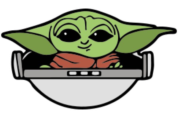 A Smiling, Green-Eyed Yoda Peeking Out of a Toaster