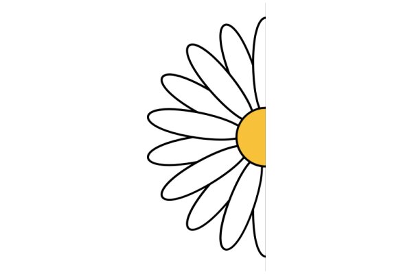 A Simple Line Drawing of a Daisy