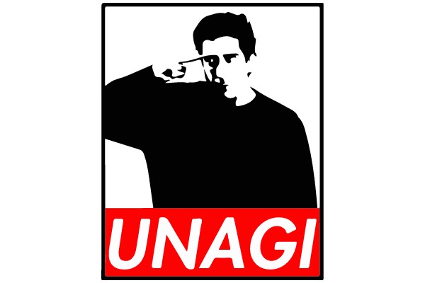 UNAGI: A Silhouette of a Man Pointing at His Ear