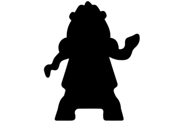 Silhouette of a Character with a Hat and a Stick