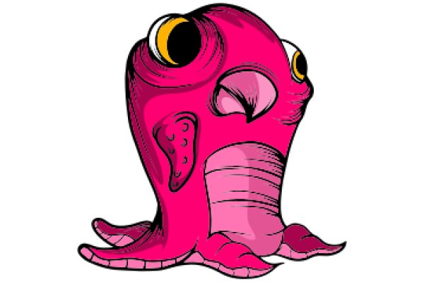 Vibrant Pink Octopus with a Playful Expression