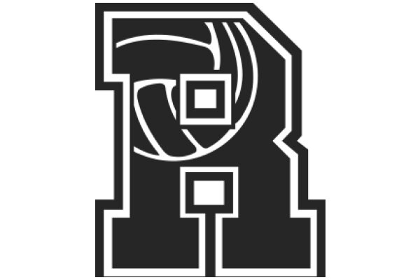 Stylized Logo of a Letter 'R' with a Basketball Design