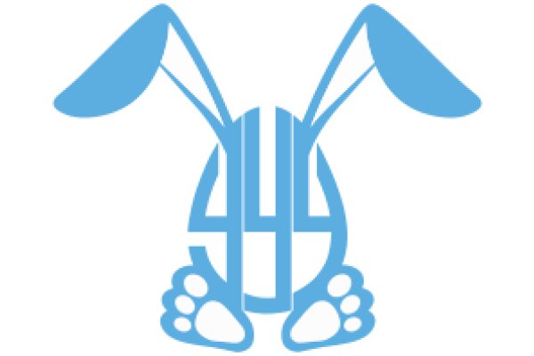 A Blue Easter Bunny Logo