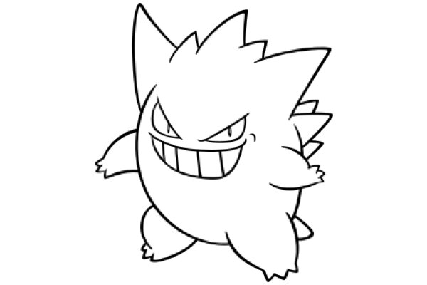 Whimsical Cartoon of a Smiling, Spiky Creature