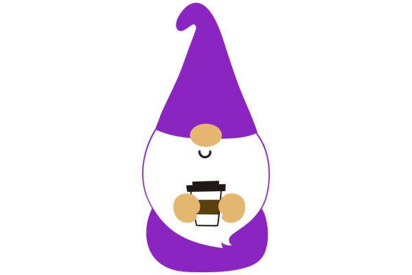 A Purple Gnome with a Coffee Cup