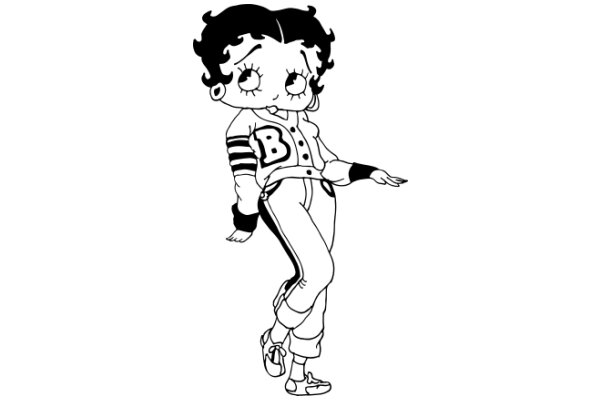 A Stylish Cartoon Character: A Fashionable Female Character in a Sporty Outfit