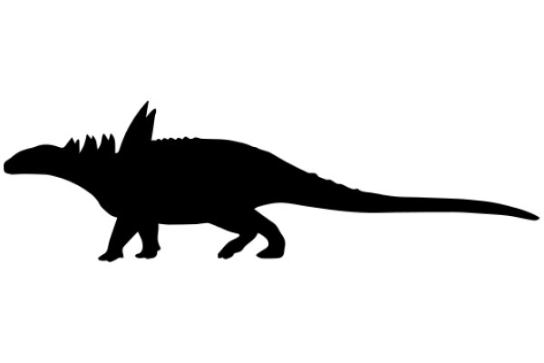 A Silhouette of a Dinosaur on a White Background