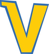 Vibrant Yellow Letter V on a White Background