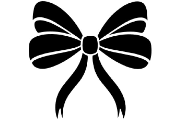 Stylized Black Butterfly with White Outline