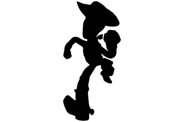 Silhouette of a Cartoon Character with a Baseball Glove