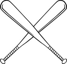 A Simple Line Drawing of Two Baseball Bats