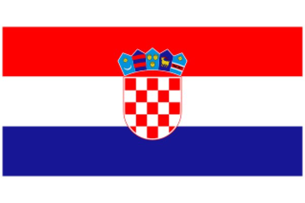 Croatian Flag with a Checkered Shield