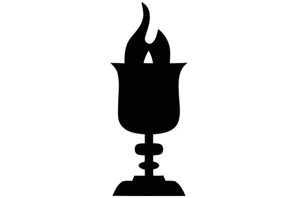 A Simple Illustration of a Candle and Candle Holder