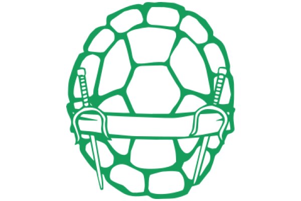 A Green Soccer Ball with Swords