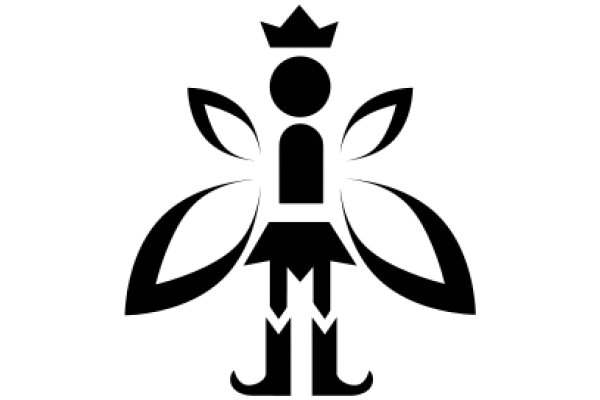 Stylized Icon of a Person with a Crown and Leaves