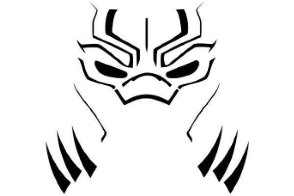 Stylized Artwork of a Robotic Face with Claw-like Features