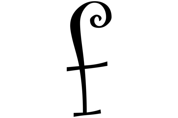 Stylized Letter 'F' with a Swirl Design