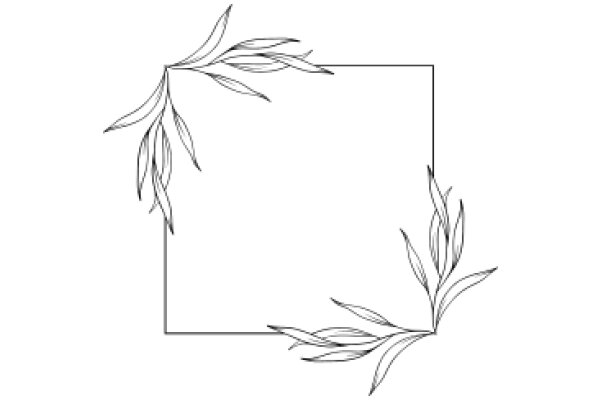 Stylized Artwork of a Plant with Leaves and Stems