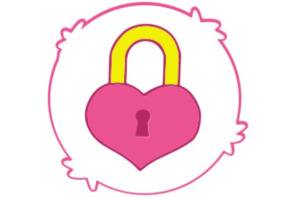 A Pink Heart with a Yellow Lock: A Symbol of Love and Security