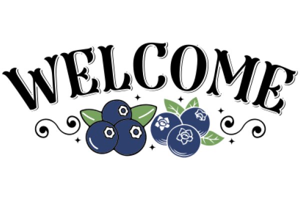 Welcome Sign with Blueberries and Stars