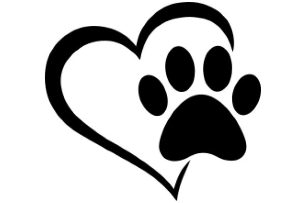 A Logo of a Paw Print Inside a Heart Shape