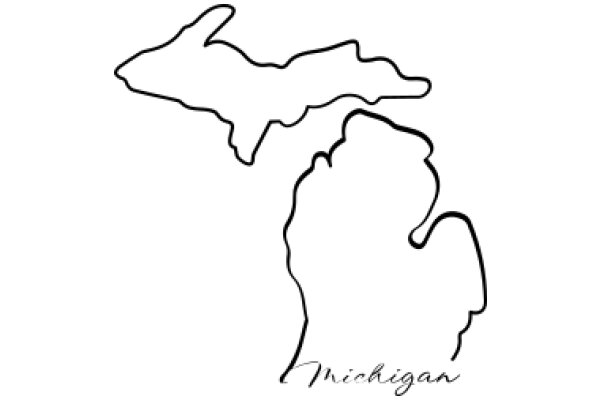 Michigan State Silhouette with Handwritten Text