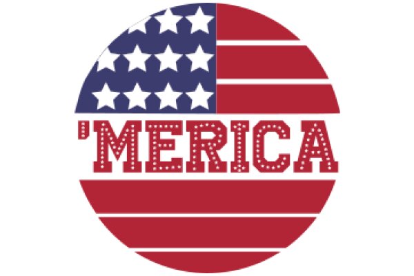 'Merica' Logo with Red and Blue Stars and Stripes