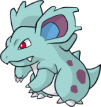 Adorable Blue Pokémon with Red Eyes and Purple Spots