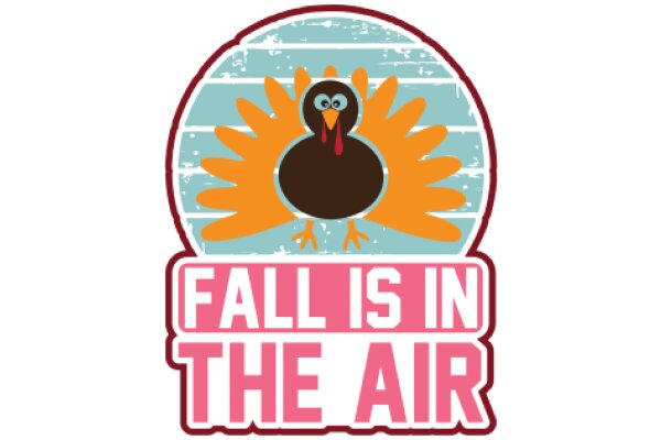 Autumnal Aviation: A Graphic Design of a Turkey in a Fall-themed Airplane Logo