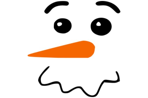 Whimsical Character: A Cartoon Snowman with a Smile and Orange Nose