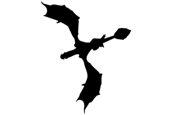 Silhouette of a Bat-like Creature with a Book