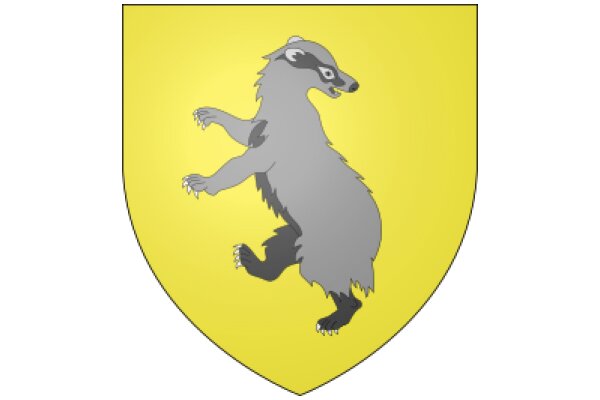 A Cartoon Badger on a Yellow Background