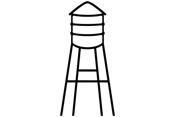 Simplistic Illustration of a Barrel-Shaped Structure with a Roof