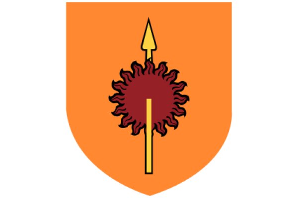 Vibrant Shield with a Sunburst Emblem