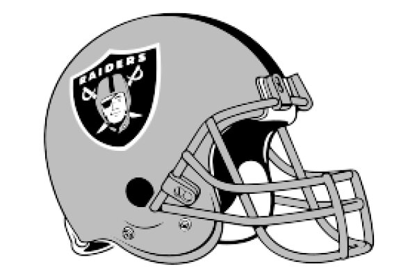 A Silver Helmet with the Oakland Raiders Logo