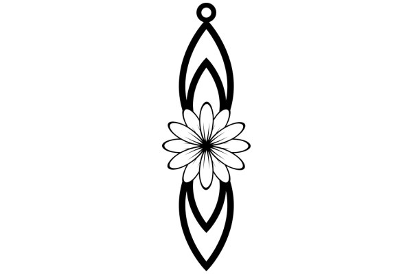 Stylized Flower Design with a V-Shaped Center