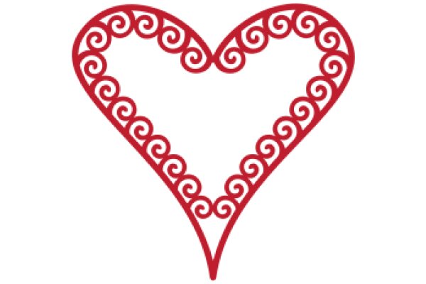 Vibrant Red Heart with Intricate Swirl Design