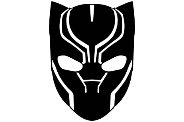 Stylized Mask with White Outlines