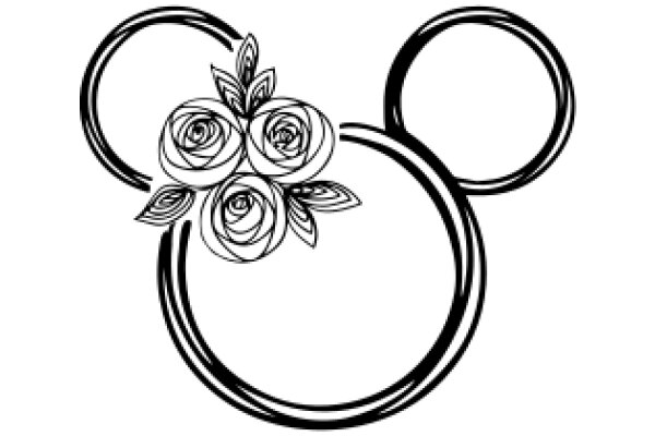 Elegant Mickey Mouse Ear Design with Rose Accent