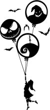 Whimsical Adventure: A Silhouette of a Girl and Her Balloon Companions