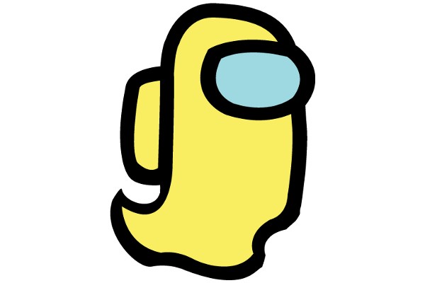 Vibrant Yellow Cartoon Character with Blue Glasses