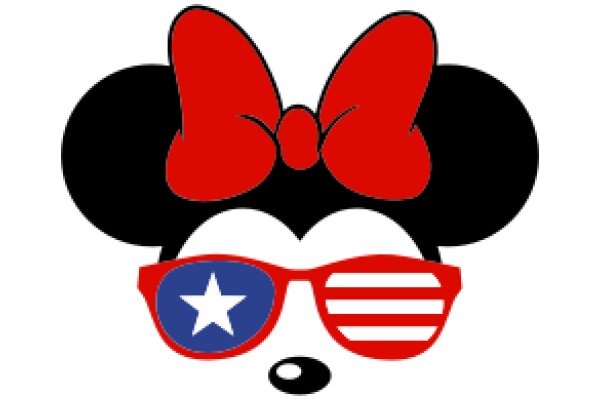 Mickey Mouse with a Patriotic Twist: A Red Bow and Sunglasses