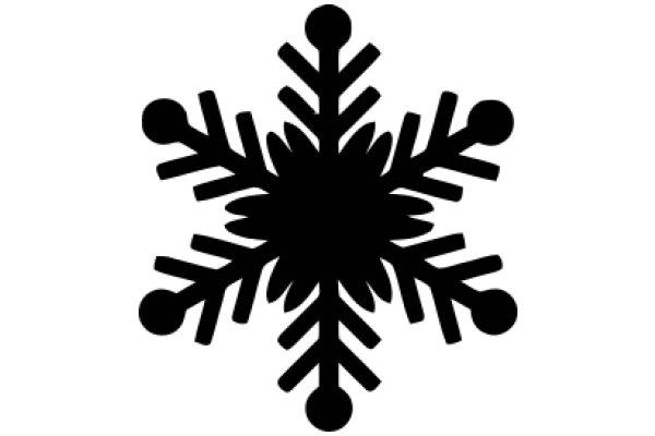 Stylized Black Snowflake Design