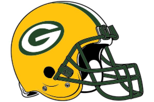 Green and Yellow Football Helmet with Logo