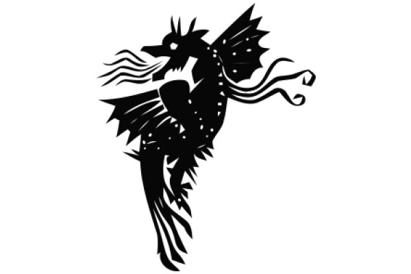 Stylized Black Dragon Silhouette